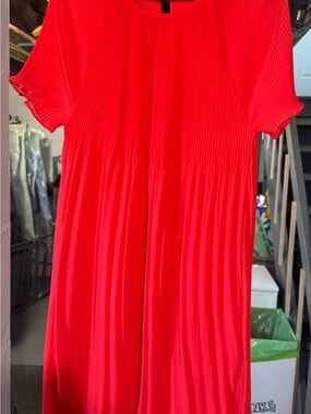 Michael Kors Red-Orange Pleated Dress